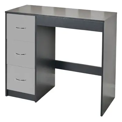 (Black Carcass + Grey Drawers) Drawer Wooden Dressing Computer Work Table Desk