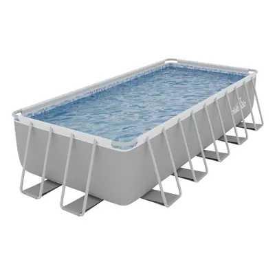 21ft Deluxe Steel Frame Swimming Pool, Rectangular with Step Ladder, Filter Pump - DL150