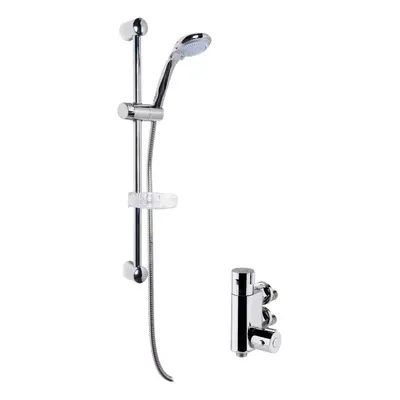 Round Thermostatic Vertical Bar Valve with Large Multi Function Handset Slide Rail Kit Shower Bu