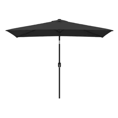 (black) vidaXL Outdoor Parasol with Metal Pole Garden Umbrella Patio Balcony Parasol