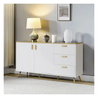 Modern Accent Storage Cabinet with Doors and Drawers