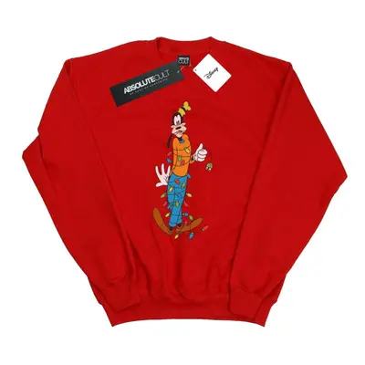 (4XL, Red) Disney Mens Goofy Christmas Lights Sweatshirt