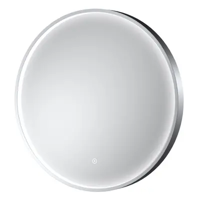 Contemporary Round Inset Framed LED Touch Sensor Mirror - 600mm - Chrome- Balterley