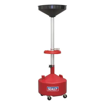 36L Mobile Oil Drainer - Manual Discharge - Height Adjustable - Castor Wheels