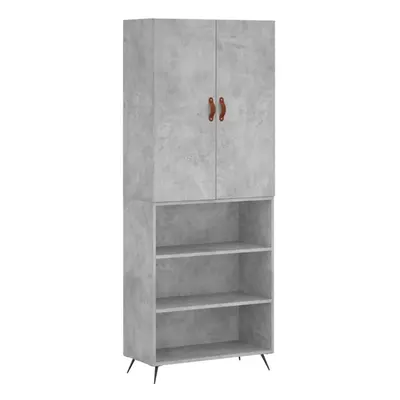 (concrete grey, shelves) vidaXL Highboard Sideboard Storage Cabinet Side Cabinet Black Engineere