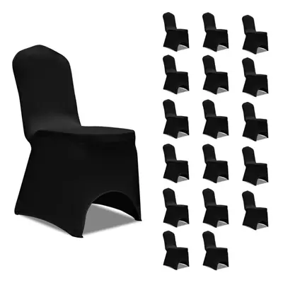 vidaXL 18x Chair Cover Folding Black Folding Universal Banquet Party Slipcover