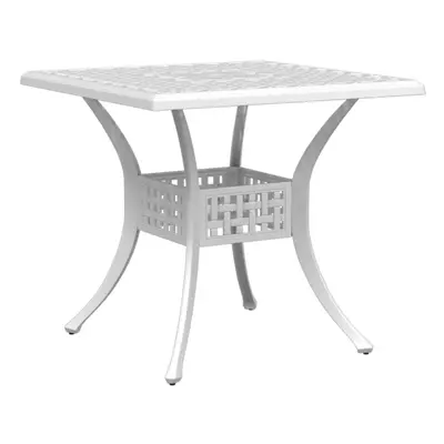 (white) vidaXL Garden Table Outdoor Dining Table Patio Side Table Black Cast Aluminium