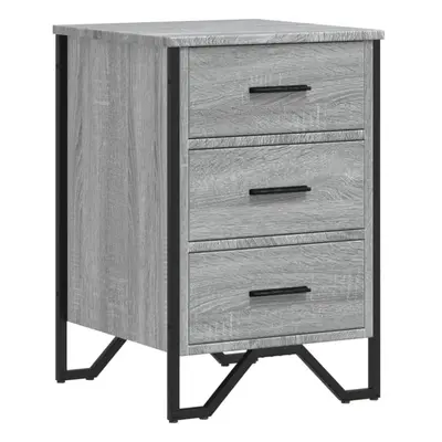 (grey sonoma) vidaXL Bedside Cabinet Nightstand Bed Side Table Brown Oak Engineered Wood