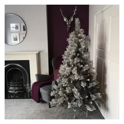 6ft (180cm) Premier Snow Fir Grey PVC Christmas Tree with Cashmere Tips