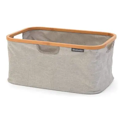 Brabantia Laundry Basket Bamboo Top Fabric Folds Flat Multifunctional Grey 40L