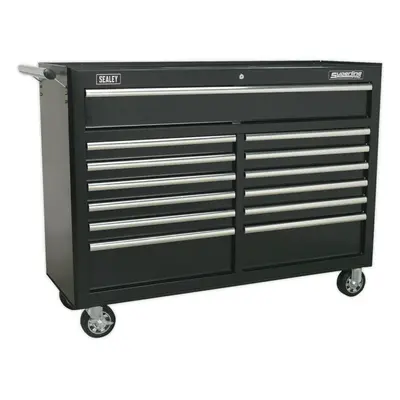 1290 x x 1005mm Drawer BLACK Portable Tool Chest Locking Mobile Storage