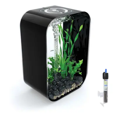 biOrb LIFE 45L Black Aquarium Fish Tank with Multi Colour LED Lighting and Heater Pack