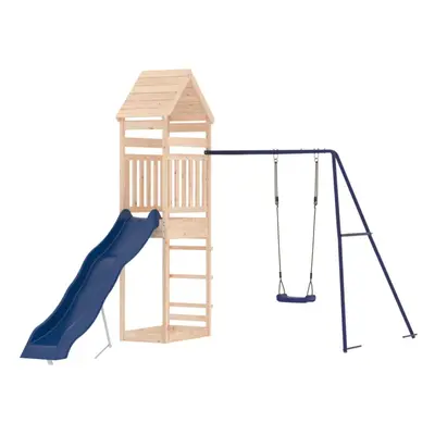 (solid pinewood) vidaXL Outdoor Playset Playhouse Play Tower Playground Set Solid Wood Douglas