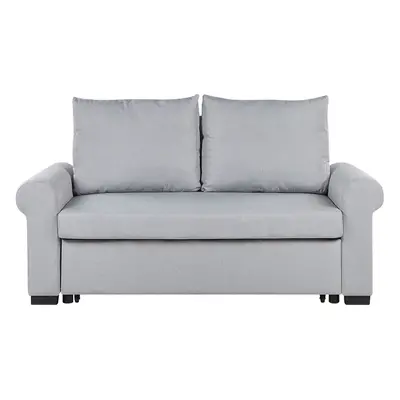 Fabric Sofa Bed Light Grey SILDA