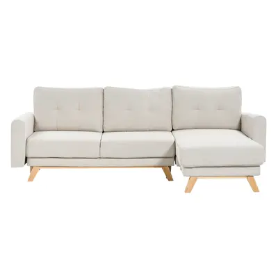 Left Hand Fabric Corner Sofa Beige SIRO