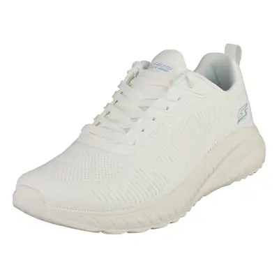 Skechers Bobs Squad Chaos Womens Casual Trainers in Off White - Size UK