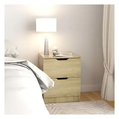 vidaXL Bedside Cabinet Sonoma Oak Chipboard Nightstand Side Storage Cabinet