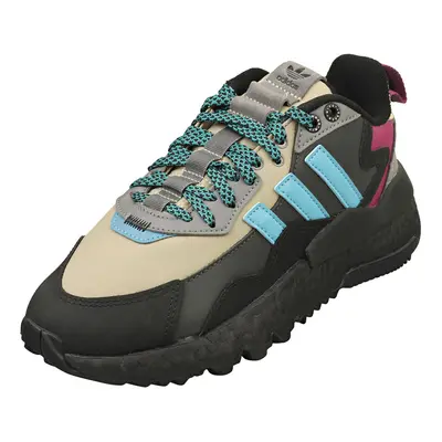 (3.5) adidas Nite Jogger Winterized Mens Fashion Trainers in Black Grey