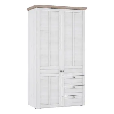 Iloppa Door Wardrobe in Snowy Oak/Oak Nelson