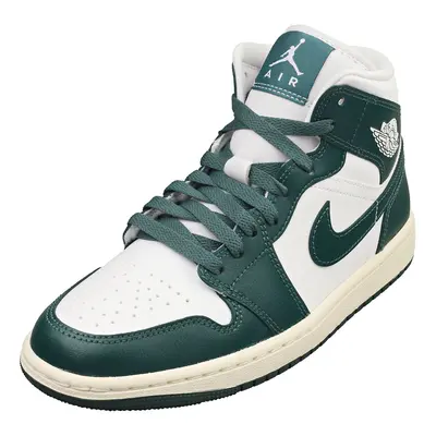 (5) Nike Air Jordan Mid Womens Fashion Trainers in White Green