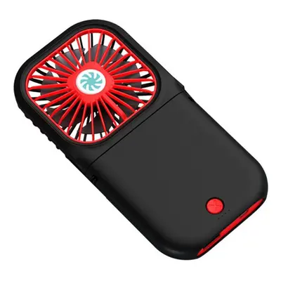 (Black) Mini Portable Hanging Neck Fan Folding USB Small Fan Silent Charging Treasure Cooling Fa