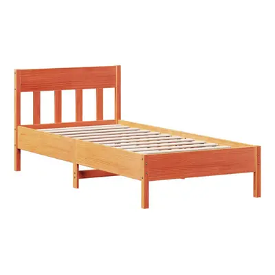 (brown, x cm) vidaXL Bed Frame with Headboard Wax Brown 150x200 cm King Size Solid Wood Pine