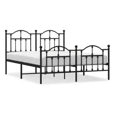 (black, x 200/with headboard & footboard) vidaXL Metal Bed Frame Bedroom Platform Bed Base Bedst