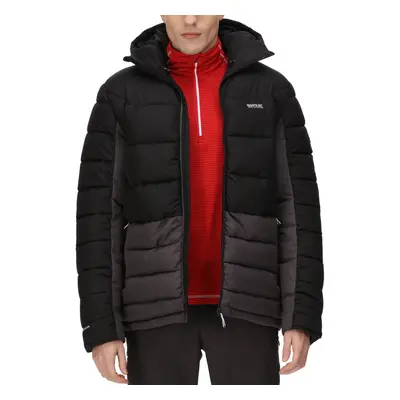 (2XL, Black/Dark Grey) Regatta Mens Nevado VI Hooded Warm Insulated Padded Puffer Jacket Coat