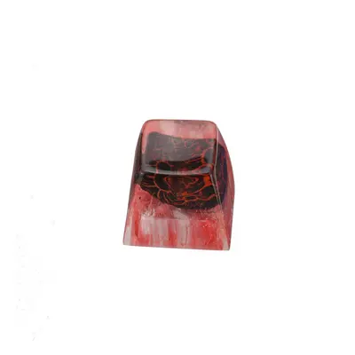 (Red) PCS Handmade Resin Keycap Personalized Moonscape Keycap for Mechanical Keyboard