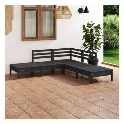 vidaXL Garden Lounge Set Outdoor Sofa Set Couch Piece Solid Pinewood Black