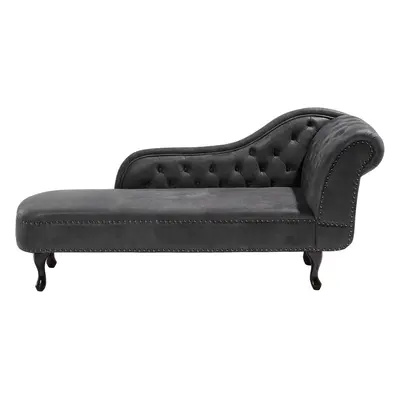 Right Hand Chaise Lounge Faux Suede Grey NIMES