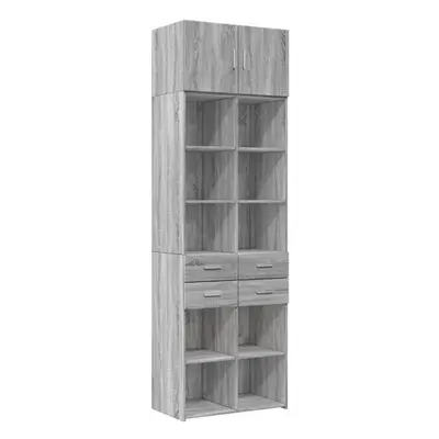 (grey sonoma) vidaXL Storage Cabinet Hall Side Cabinet Sideboard Sonoma Oak Engineered Wood