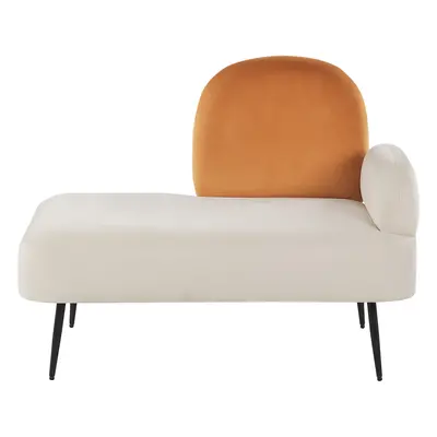 Right Hand Velvet Chaise Lounge Orange ARCEY