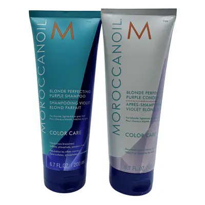 Moroccanoil Blonde Perfecting Purple Shampoo & Conditioner Set 6.7 OZ Each