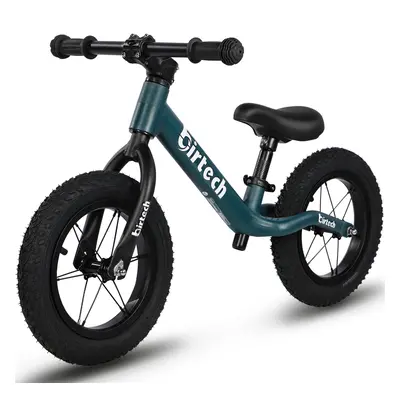 (Green) 12" Nylon Frame Balance Bike with Air Tires