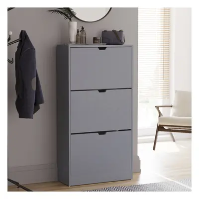 (Grey) Drawer Shoe Cabinet Hall Storage (FSC 100%)