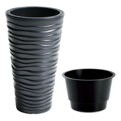 (Dark Grey, 2) Tall Indoor or Outdoor Garden Plant Pot Planters