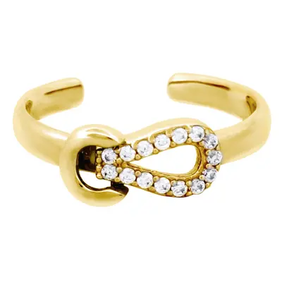 Jewelco London Ladies Solid 9ct Yellow Gold Cubic Zirconia Stylish Toe Ring - JTR030