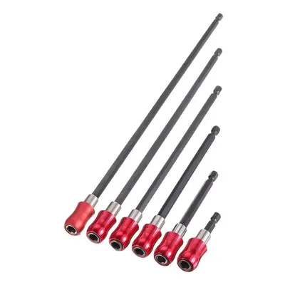 6pcs 60-300mm Quick Release Screwdriver Bit Holder 1/4 Inch Hex Shank Extension Bar