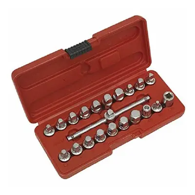 Sealey AK6586 Oil Drain Plug Key Set 21pc 3/8"Sq Drive