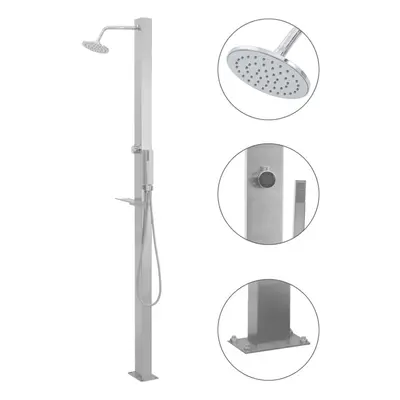 vidaXL Outdoor Shower Stainless Steel Straight Garden Shower Towers Waterfall