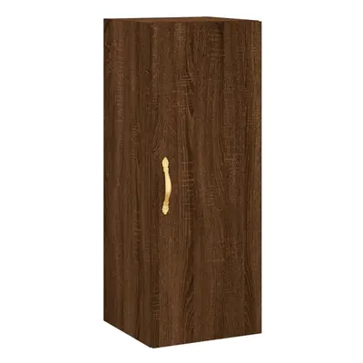 (brown oak) vidaXL Wall Mounted Cabinet Storage Cabinet Side Cabinet White Engineered Wood