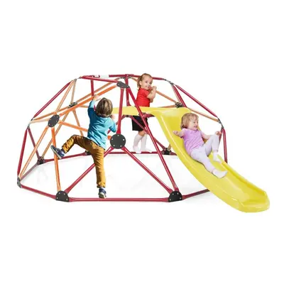 8FT Dome Climber Kids Toddler Climbing Frame With Slide Geometric Climbing Dome