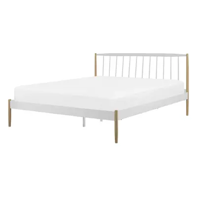 Bed MAURS x cm (EU Double) Metal White