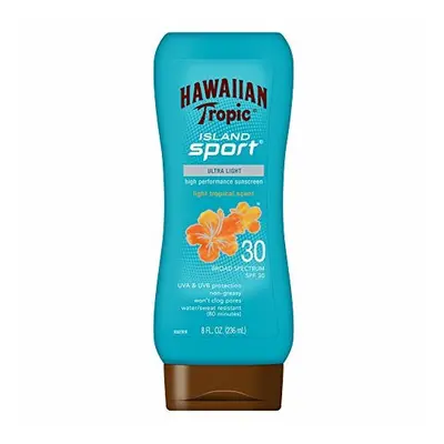 Hawaiian Tropic Island Sport Sunscreen Lotion, Ultra Light, High Performance Protection, SPF 30,