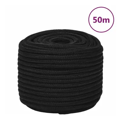 (black, mm/ m) vidaXL Braided Boat Rope Polyester Sturdy Yacht Cable Black/White Multi Sizes