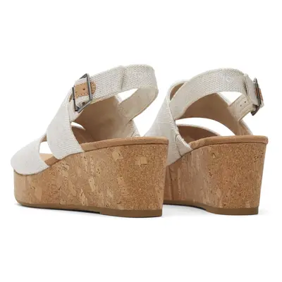 (Grey, (Adults')) TOMS Claudine Nylon Women's Natural Wedges