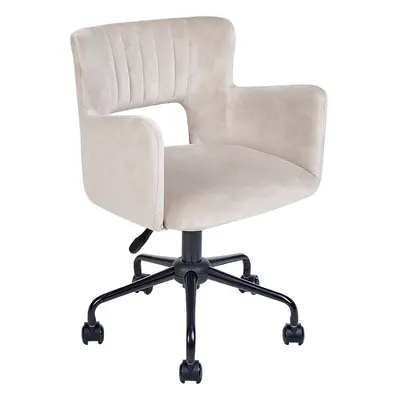 Velvet Desk Chair Taupe SANILAC