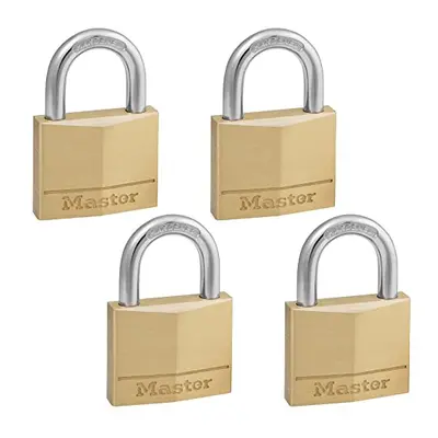 140Q Solid Keyed Alike Padlocks, Brass, Silver, Pack