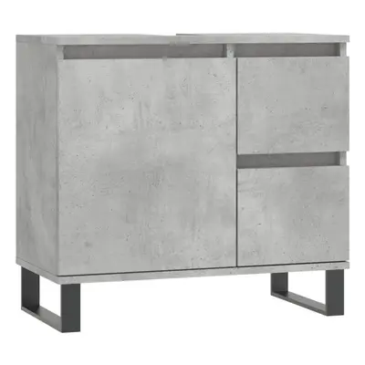 (concrete grey) vidaXL Bathroom Cabinet Vanity Unit Highboard Cupboard White Engineered Wood